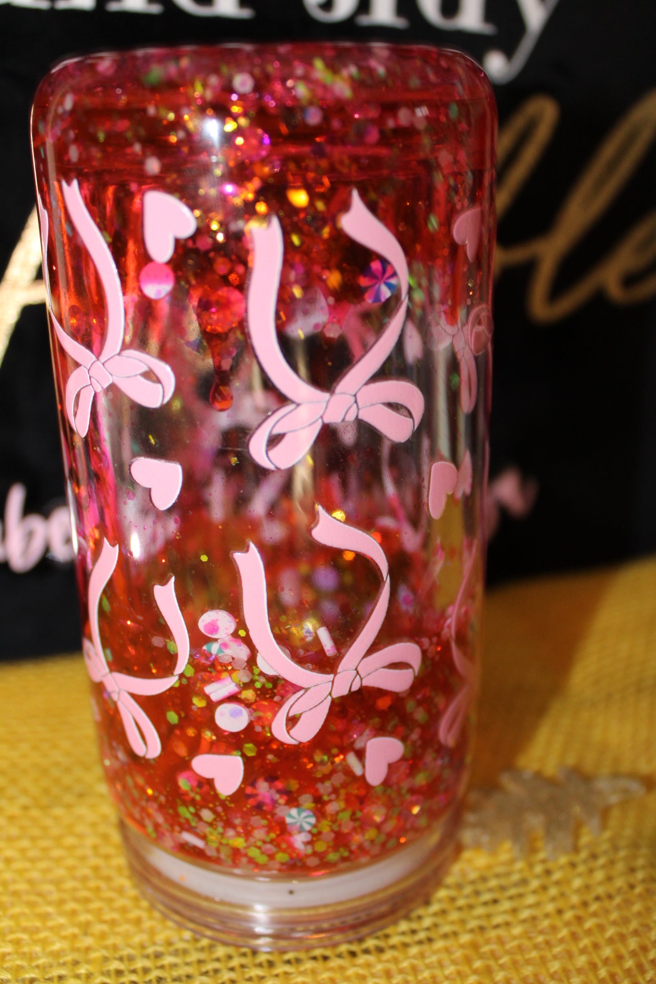 16 oz Org-Pink Bow Tumbler