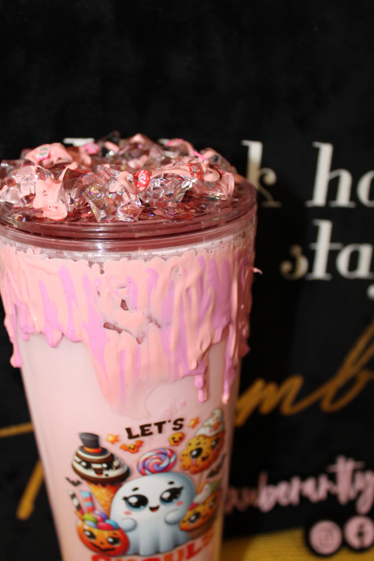 24 oz Pink Halloween